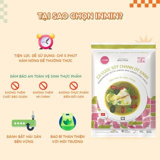 Cá vược sốt chanh ớt xanh INMIN FOOD - Đồ ăn tiện lợi đóng gói 160 gram