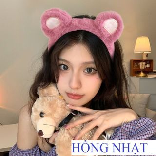 BỜM CÀI TÓC TAI GẤU DÂU HỒNG