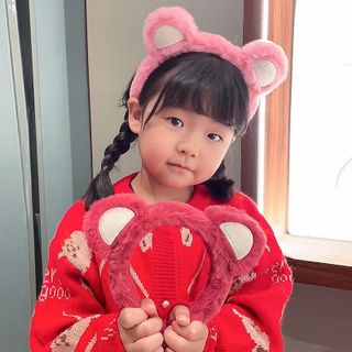 BỜM CÀI TÓC TAI GẤU DÂU HỒNG