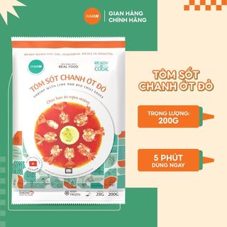 Tôm sốt chanh ớt đỏ INMIN FOOD - Tôm chua cay thơm ngon thượng hạng  gói 200 gram giá sỉ