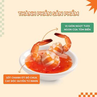 Tôm sốt chanh ớt đỏ INMIN FOOD - Tôm chua cay thơm ngon thượng hạng  gói 200 gram