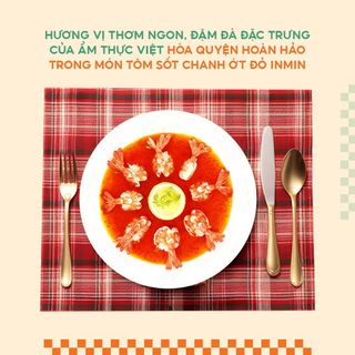 Tôm sốt chanh ớt đỏ INMIN FOOD - Tôm chua cay thơm ngon thượng hạng  gói 200 gram