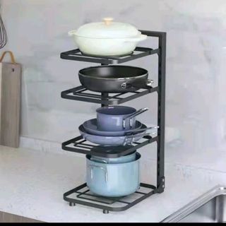 Kệ Giá Để Xoong Nồi Chảo 3/4 Tầng Có Thể Điều Chỉnh, Dùng Để Trên Kệ Bếp, Gầm Bếp, Góc Bếp