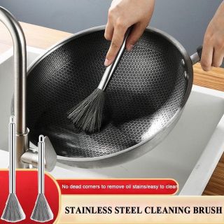 Bàn chải chà sàn bằng thép không gỉ cho nồi và chảo nhà bếp Loại bỏ vết bẩn dầu dễ dàng 1 miếng ma9