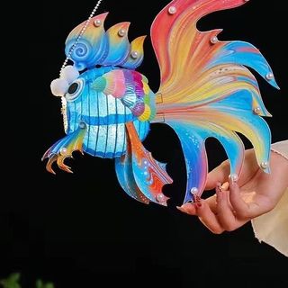 🥰🥰🥰Đèn Lồng Trung Thu, Lồng Đèn Giấy Hình Cá Chép Phát Sáng Đèn Lồng Cá Koi VÂY CẦU VỒNG Mang Lại May Mắn Đèn Lễ Hội Trang Trí Độc Đáo🥰🥰🥰