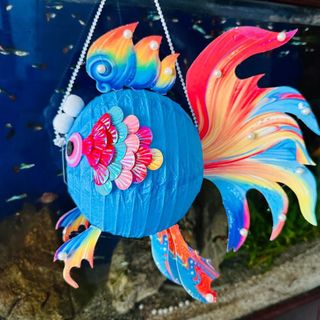 🥰🥰🥰Đèn Lồng Trung Thu, Lồng Đèn Giấy Hình Cá Chép Phát Sáng Đèn Lồng Cá Koi VÂY CẦU VỒNG Mang Lại May Mắn Đèn Lễ Hội Trang Trí Độc Đáo🥰🥰🥰