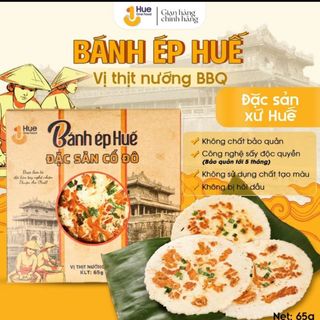 Bánh Ép Huế HUE ONE FOOD size lớn vị tôm thịt hải sản, vị thịt nướng BBQ hộp 65g - CTB789