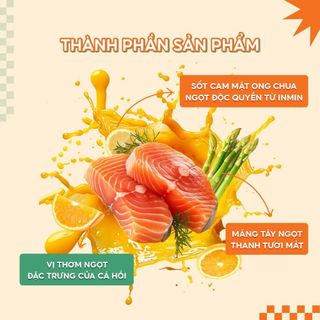 Cá hồi sốt cam mật ong INMIN FOOD - Hải sản chế biến sẵn, đồ ăn tiện lợi, ngon thượng hạng gói 200g