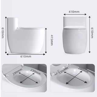 Bồn cầu 1 khối cao cấp màu trắng siphong lớn, men sứ chống ăn mòn, công nghệ giảm ồn