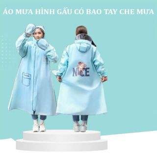 ÁO MƯA HÌNH GẤU CÓ BAO TAY CHE MƯA giá sỉ