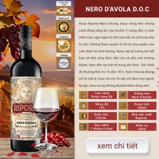 Rượu Vang Riporta - Nero D'Avola D.O.C giá sỉ