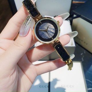 HOT SALE ĐỒNG HỒ NỮ CAO CẤP GU CII MẶT ĐÁ SỨ DÂY ĐÁ BLING BLING 4