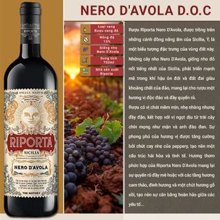 Rượu Vang Riporta - Nero D'Avola D.O.C
