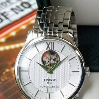 ĐỒNG HỒ NAM CƠ SIÊU CẤP TISỌT DÂY THÉP KÍNH SAPHIRE LỘ MÁY MÀU BẠC 2