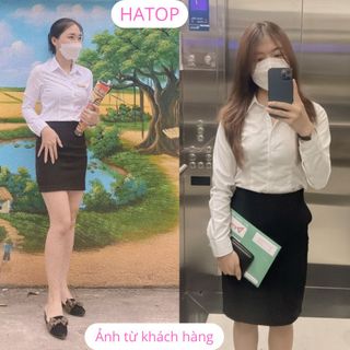 Áo sơ mi nữ tay dài cao cấp vải cotton loại 1 màu trắng ASDT205