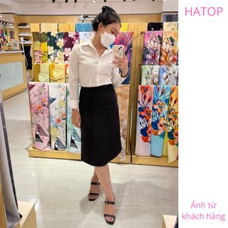Áo sơ mi nữ tay dài cao cấp vải cotton loại 1 màu trắng ASDT205