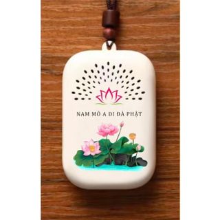 Máy niệm phật Mini hình chữ nhật có hình hoa sen phong thủy
