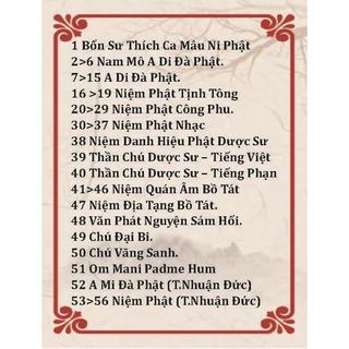 Máy niệm phật Mini hình chữ nhật có hình hoa sen phong thủy