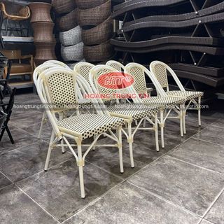Bàn ghế cafe nhựa giả mây Hoàng Trung Tín