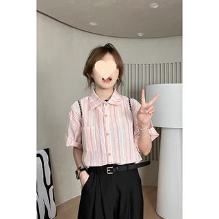 ÁO SƠ MI SỌC TAY NGẮN Chất vải Sọc thổ cẩm form dưới 55 kg