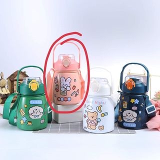 BÌNH GIỮ NHIỆT trẻ em 1200ml : Vỏ Chữ L" - "có dây, sticker dán" ( THÙNG 40 C )