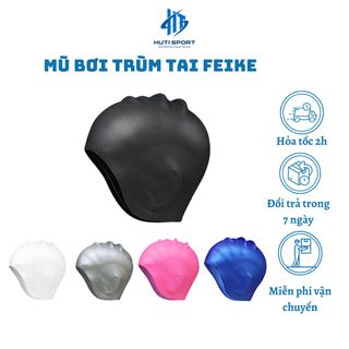 Mũ Bơi Trùm Tai Feike, Nón Bơi Nam Nữ Silicon Chống Thấm Nước Bể Bơi, Bảo Vệ Tóc Và Tai giá sỉ