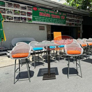 Ghế bar nhựa giả mây ghế quầy bar