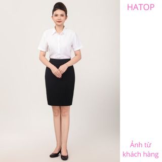 Áo sơ mi nữ tay ngắn cao cấp vải cotton loại 1 màu trắng ASNT203