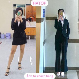 Áo vest nữ công sở tay dài cao cấp màu đen vải tuyết mưa loại 1 AVDD401
