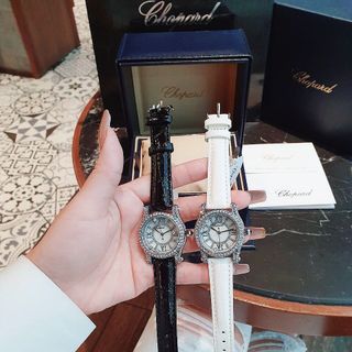 ĐỒNG HỒ NỮ TRUNG CẤP CHOPA DÂY DA MẶT ĐÁ RƠI 3