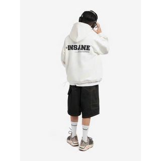 Áo hoodie in nổi chữ INSANE