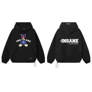 Áo hoodie in nổi chữ INSANE