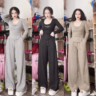 SET BỘ ÁO THUN GÂN THÊU CHỮ NHUYS12 - NHƯ Ý BOUTIQUE