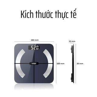 Cân sức khỏe điện tử đo chỉ số cơ thể, cân gia đình nhỏ gọn, thời trang, tiện dụng