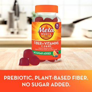 (Hàng Mỹ) Kẹo dẻo bổ sung chất sơ Metamucil + Vitamin C, D, & B12 Gummies (72 Viên)