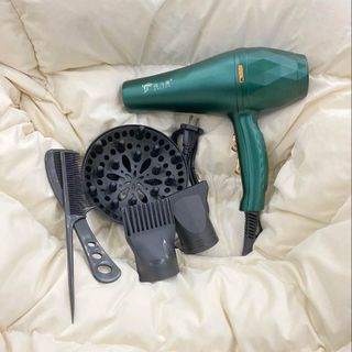 Máy sấy tóc 2200, máy sấy 6 chế độ, công suất lớn, nhanh khô, 2 màu đen, xanh rêu
