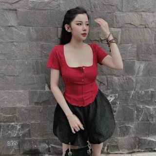 ÁO THUN GÂN TĂM NÚT BẤM - NHƯ Ý BOUTIQUE