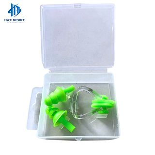 Bộ Nút Bịt Tai + Kẹp Mũi Feike Bảo Vệ Chống Nước Khi Bơi Lội Bằng Silicon Có Hộp Đựng