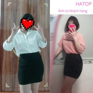 Chân váy công sở ôm dáng ngắn vải thun co giãn 4 chiều loại 1 màu đen có 1 túi bên trong, có quần trong tùy loại CVOD015