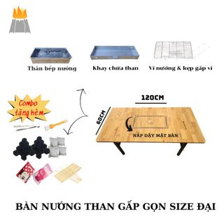 Bàn nướng gấp gọn cao cấp chuyên làm tiệc nướng - Bàn nướng ngoài trời picnic, dã ngoại tiện lợi - BNL60 giá sỉ