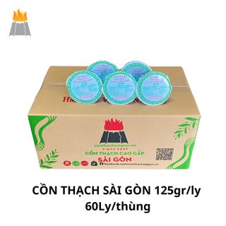 Cồn thạch Sài Gòn 125gr/ly - Thùng 60ly - Cháy lâu, lửa mạnh - Chuyên dùng cho nấu món lẩu
