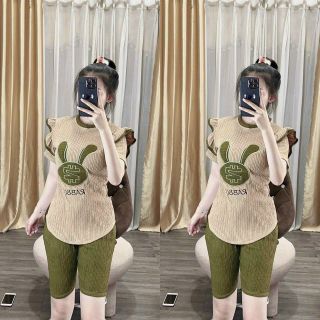 BỘ THUN XỐP NHẬT THÊU THỎ - NHƯ Ý BOUTIQUE