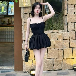ĐẦM ỐNG BÍ NHÚNG 2 DÂY - NHƯ Ý BOUTIQUE