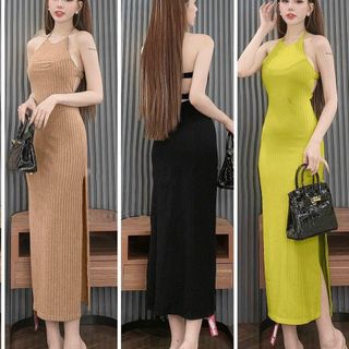 ĐẦM DÁNG DÀI THUN XỐP CỔ YẾM NHUYDD02 - NHƯ Ý BOUTIQUE giá sỉ