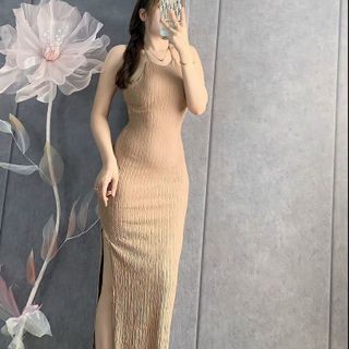 ĐẦM DÁNG DÀI THUN XỐP CỔ YẾM NHUYDD02 - NHƯ Ý BOUTIQUE