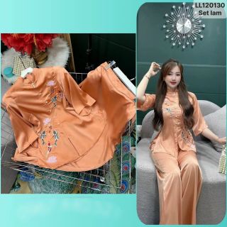 BỘ ĐỒ LAM THÊU CHẤT GẤM XƯỚC - NHƯ Ý BOUTIQUE