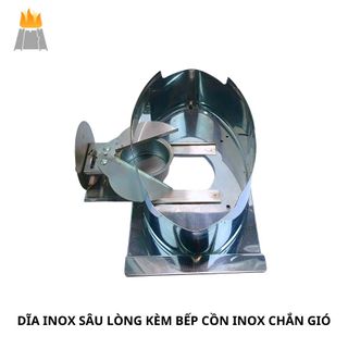 Dĩa Inox Sâu Lòng Kèm Bếp Cồn Chắn Gió Hương Giang