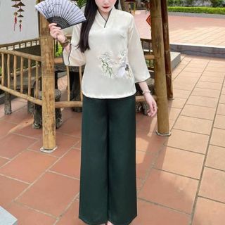 BỘ ĐỒ LAM THÊU CHẤT TUYẾT NHUNG - NHƯ Ý BOUTIQUE giá sỉ