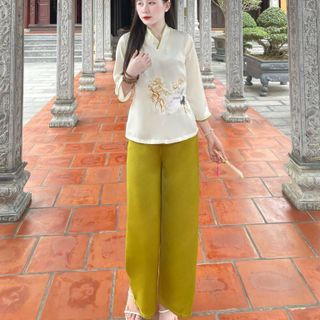 BỘ ĐỒ LAM THÊU CHẤT TUYẾT NHUNG - NHƯ Ý BOUTIQUE