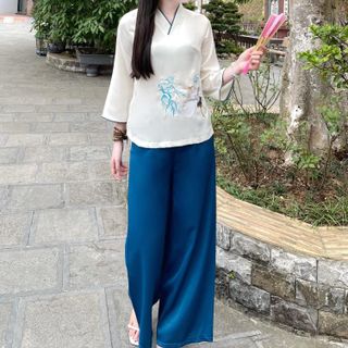 BỘ ĐỒ LAM THÊU CHẤT TUYẾT NHUNG - NHƯ Ý BOUTIQUE
